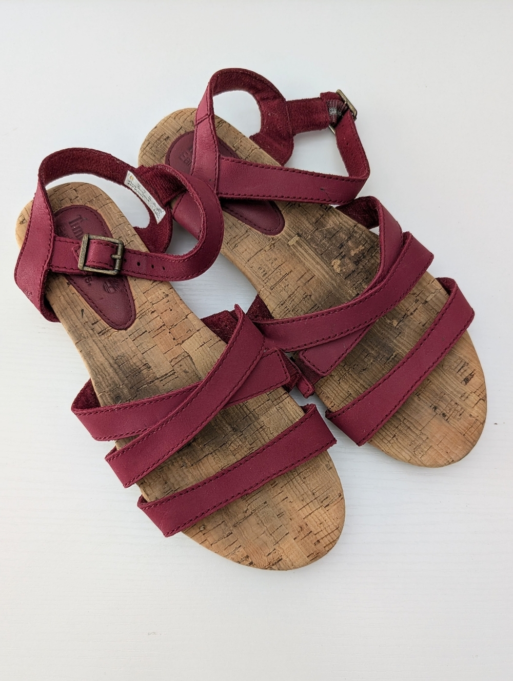 Timberland Earthkeepers Spaulding Red Ankle Strap Sandals Size 9 Summer Comfort
